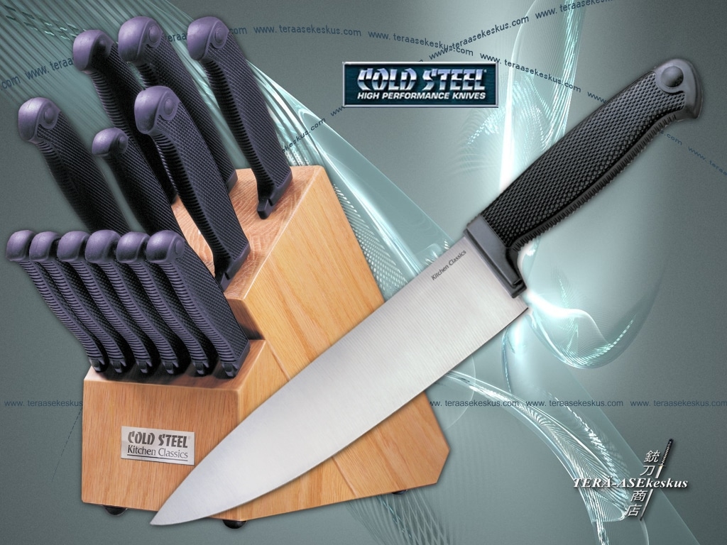 Cold Steel Kitchen Classics Set, 12 knives with wooden block