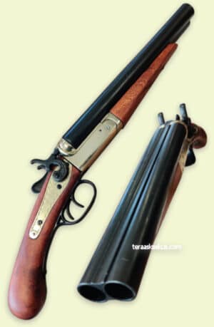 Double Barreled Sawed-Off Shotgun 1868 Brass Frame Replica