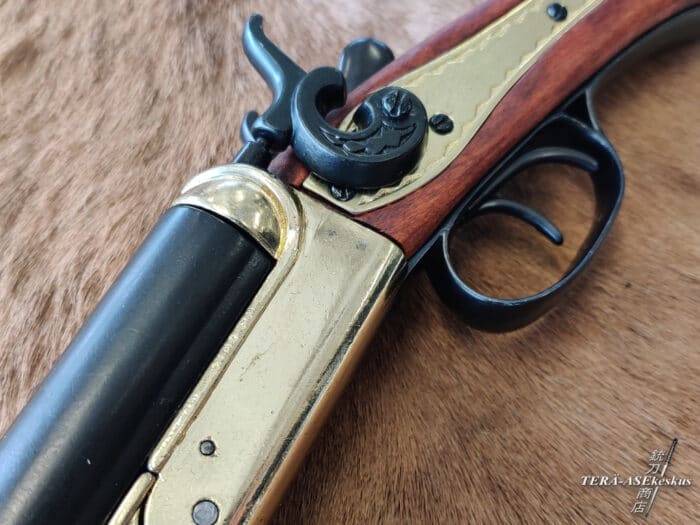 Double Barreled Sawed-Off Shotgun 1868 Brass Frame Replica