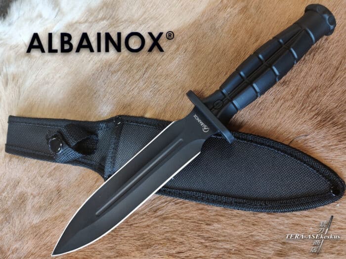 Albainox All Black Combat Dagger taisteluveitsi tikari