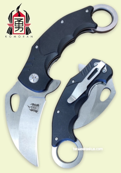 Komoran Black G10 Karambit folding knife