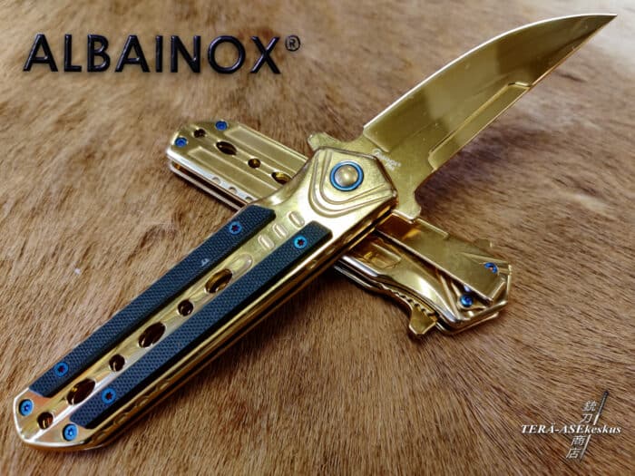 Albainox Full Gold Linerlock folding knife