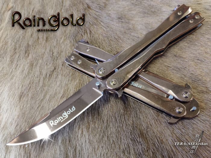 Raingold Bronze Flipper Balisong butterfly knife