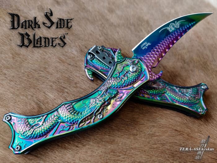 Dark Side Blades - Dragon's Tail A/O Rainbow folding knife