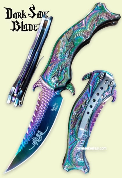 Dark Side Blades - Dragon's Tail A/O Rainbow folding knife