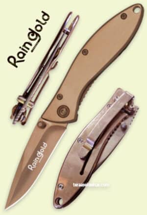 Raingold Bronze Linerlock folding knife