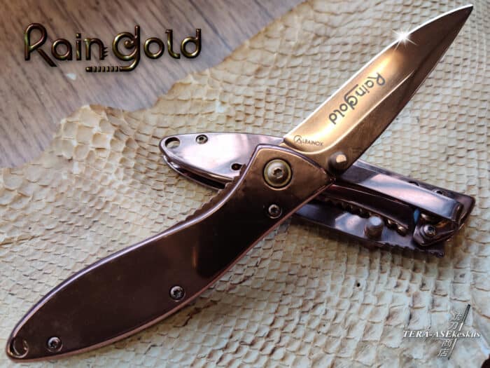 Raingold Bronze Linerlock folding knife
