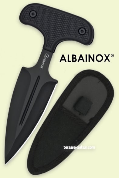 Albainox All Black Combat Push Dagger nyrkkiveitsi - nyrkkitikari