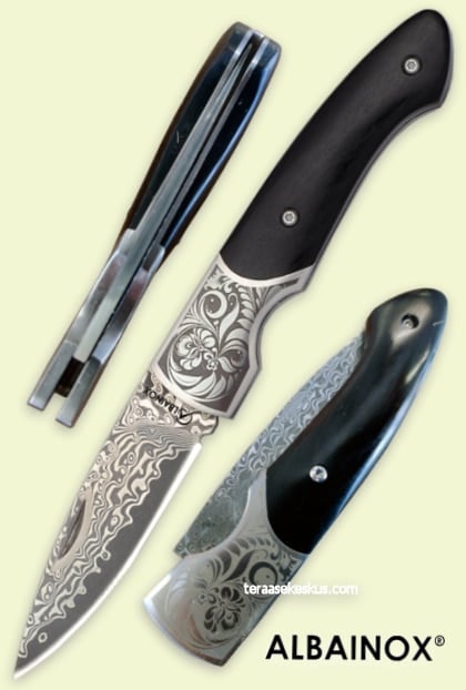 Albainox Damascus Pocket Knife