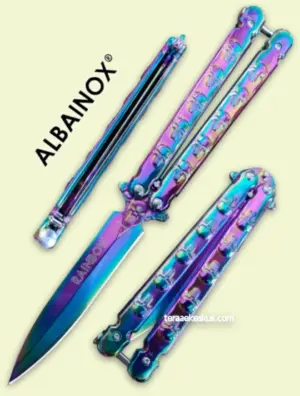 Albainox HQ Rainbow Skull Balisong perhosveitsi