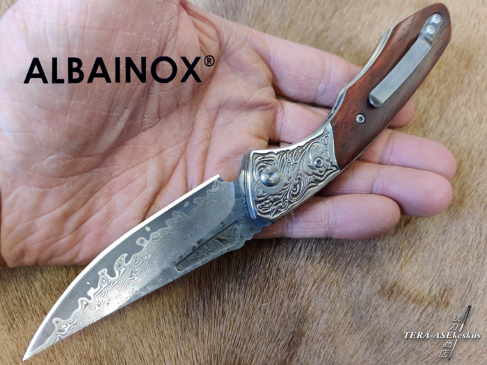 Albainox Handmade Slipjoint Damascus Folder linkkuveitsi