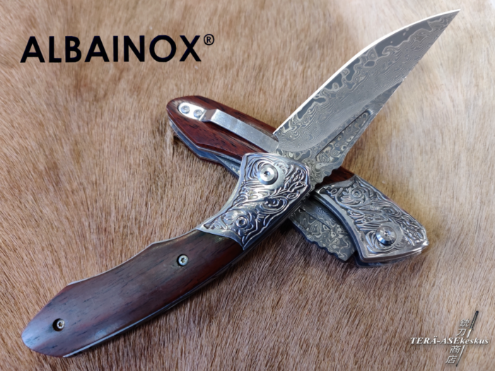 Albainox Handmade Slipjoint Damascus Folder linkkuveitsi