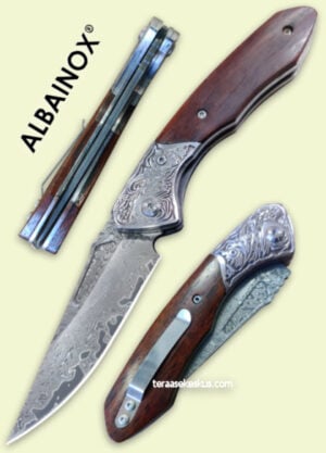 Albainox Handmade Slipjoint Damascus Folder linkkuveitsi