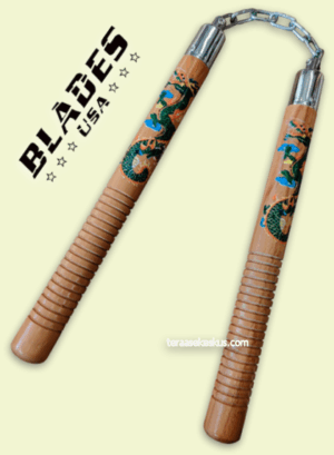 BladesUSA Wooden Dragon Nunchaku kapulat