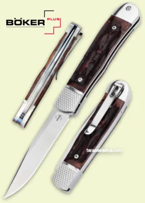 Böker Plus Hidden Release Trapper Appaloosa Bone taittoveitsi