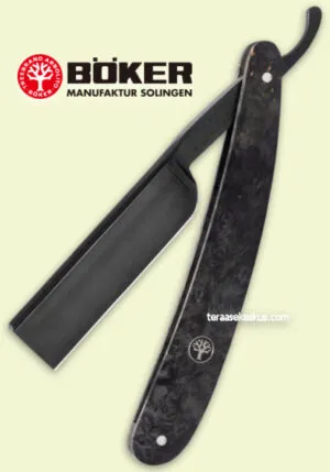 Böker Black Amboina Straight Razor partaveitsi
