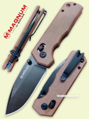 Böker Magnum Rockstub Brown Micarta folding knife