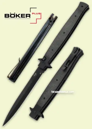 Böker Plus Stiletto 5.0 All Black automaattiveitsi