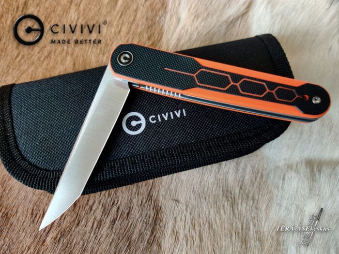 CIVIVI KwaiQ Nitro-V Flipper Orange/Black G10 folding knife