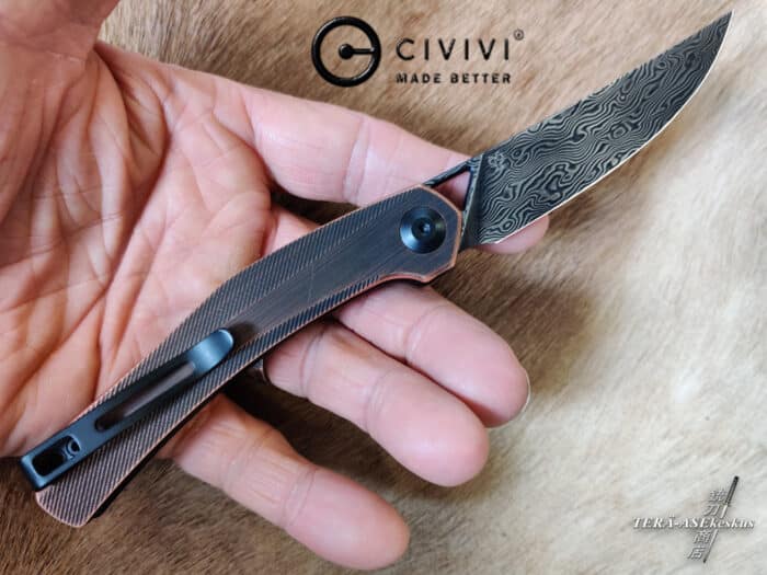 CIVIVI Lazar Damascus Front Flipper folding knife