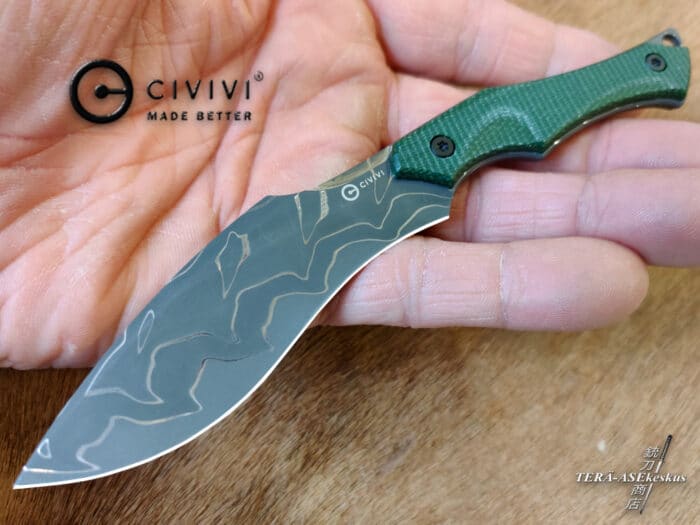 CIVIVI Vaquita II Damascus Green Micarta neck knife
