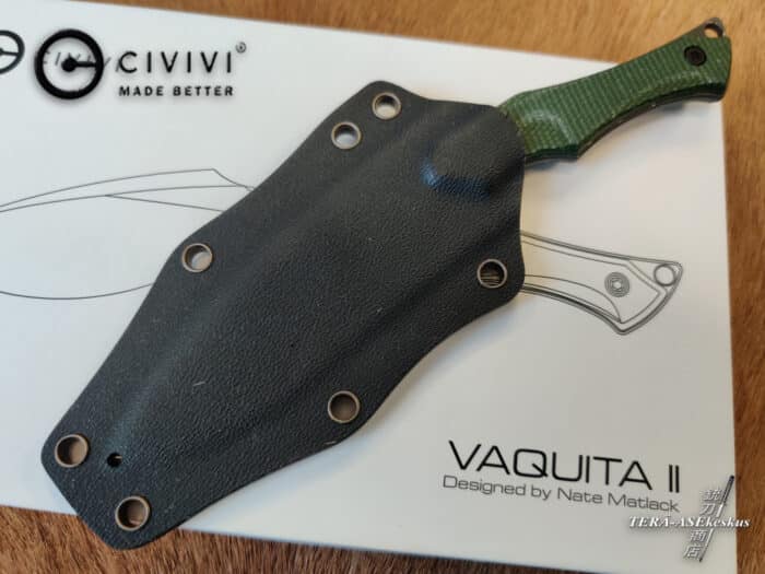 CIVIVI Vaquita II Damascus Green Micarta neck knife
