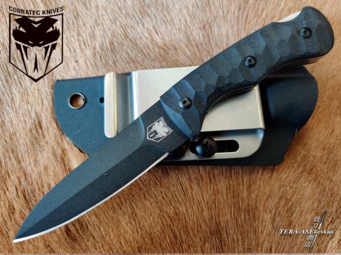 Cobratec Knives Black G10 Folding Push Dagger tikari