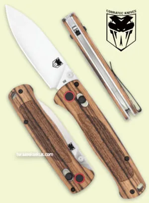 CobraTec Zebrawood Bar Lock folding knife