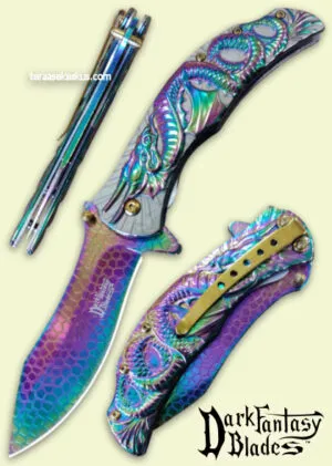 Dark Fantasy Blades TiNi Dragon A/O folding knife
