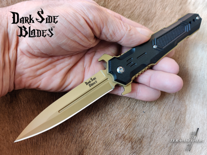 Dark Side Blades Desert Stinger A/O jousitoiminen taittoveitsi