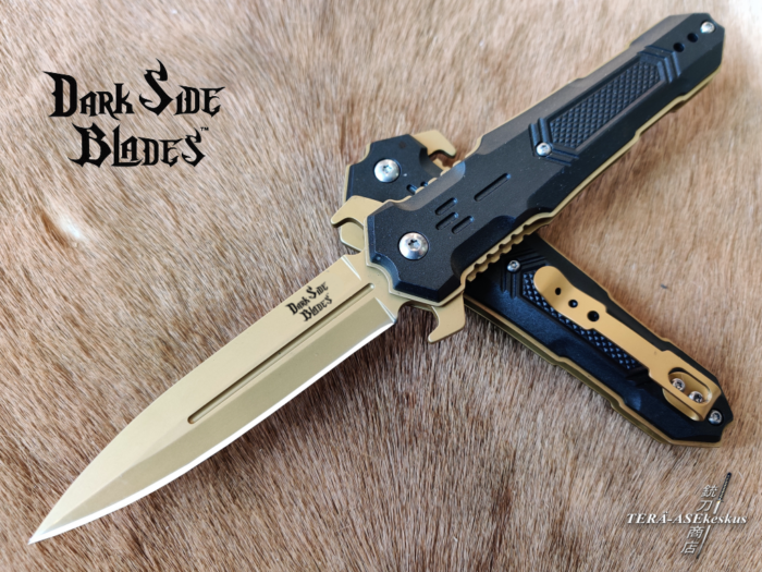 Dark Side Blades Desert Stinger A/O jousitoiminen taittoveitsi