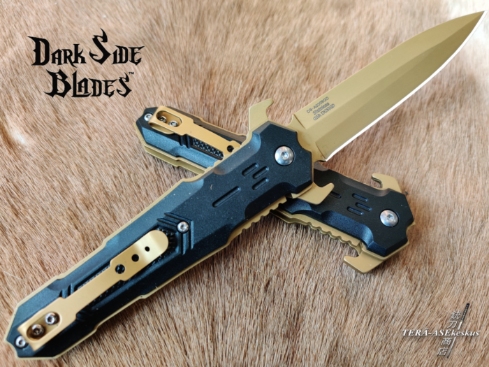 Dark Side Blades Desert Stinger A/O jousitoiminen taittoveitsi