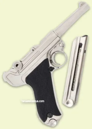 Denix Parabellum P08 Nickel Finish replica pistol