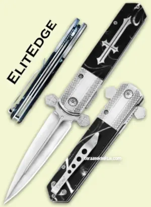 ElitEdge Knight Dagger A/O Folder jousiavusteinen kääntöveitsi
