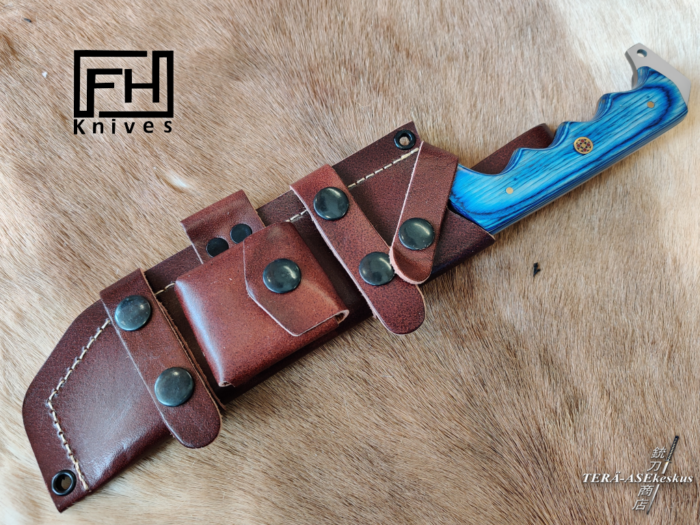 FH Knives Bowie Blue Wood Bowie knife
