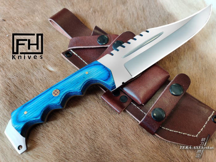 FH Knives Bowie Blue Wood Bowie knife
