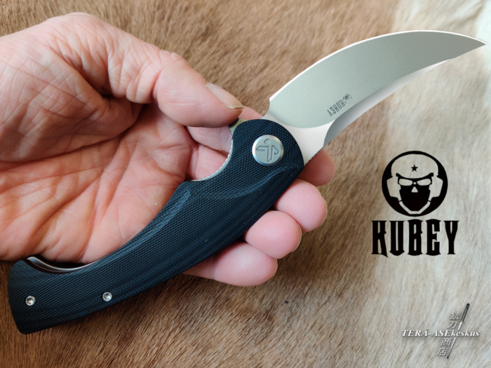 Kubey Scimitar Linerlock Flipper folding knife