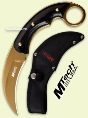 Mtech USA Kali Karambit Gold knife