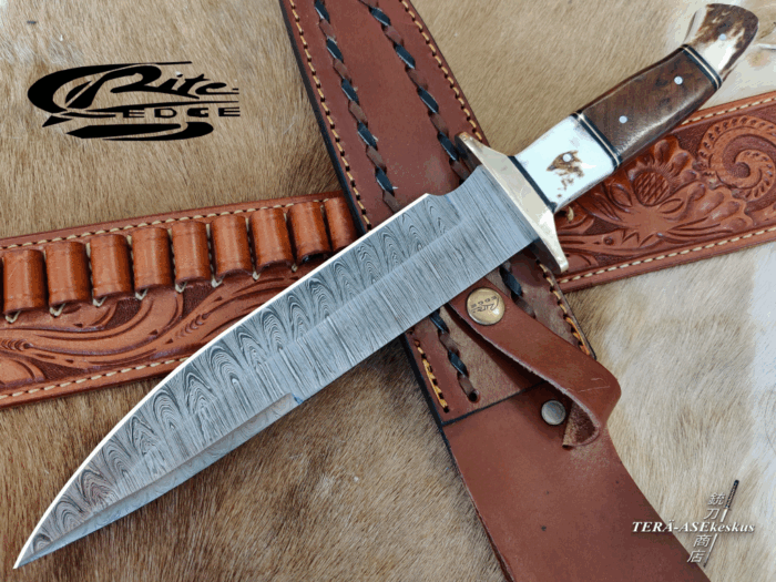 Rite Edge Plainsman Damascus Bowie veitsi