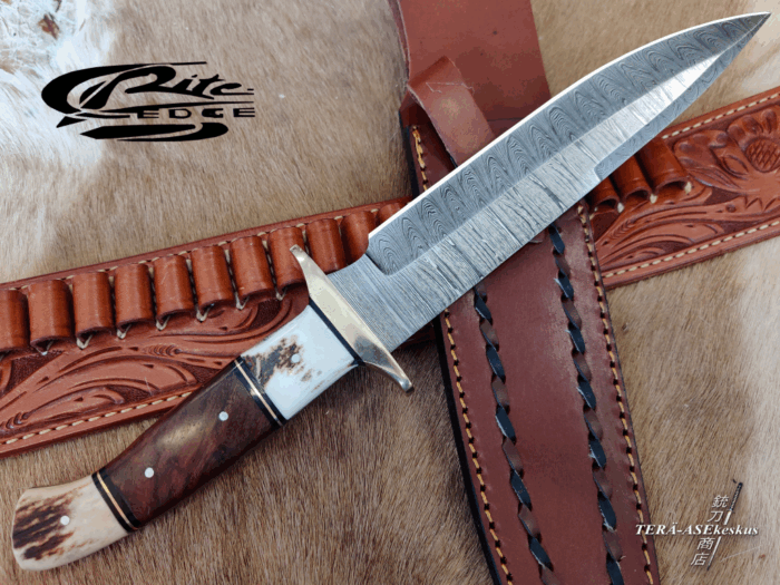 Rite Edge Plainsman Damascus Bowie veitsi
