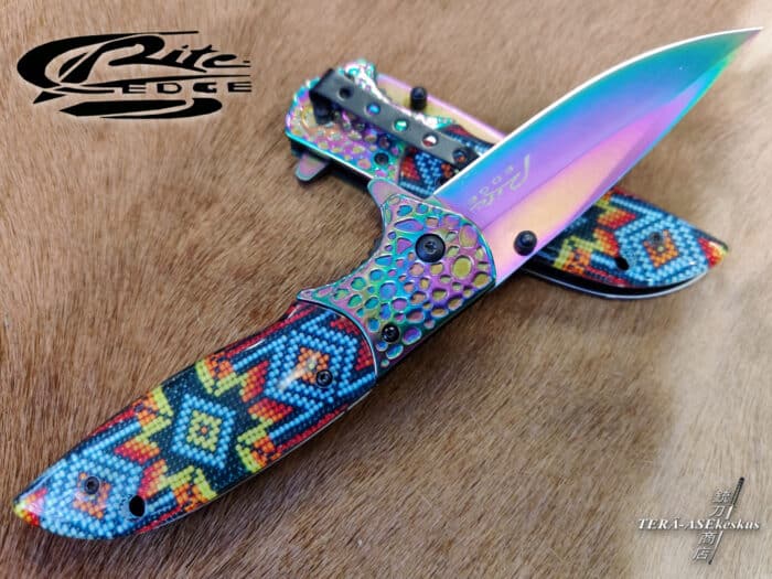 Rite Edge Native Beads A/O Linerlock folding knife