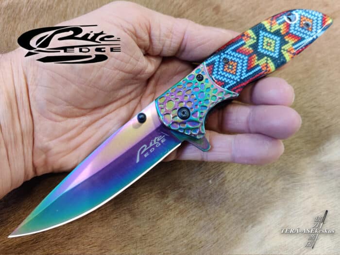 Rite Edge Native Beads A/O Linerlock folding knife