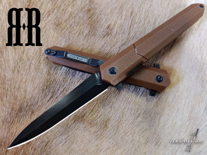 Rough Ryder G10 Black Dagger Flipper taittoveitsi