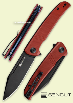 SENCUT Brazoria G10 Burgundy Flipper kääntöveitsi