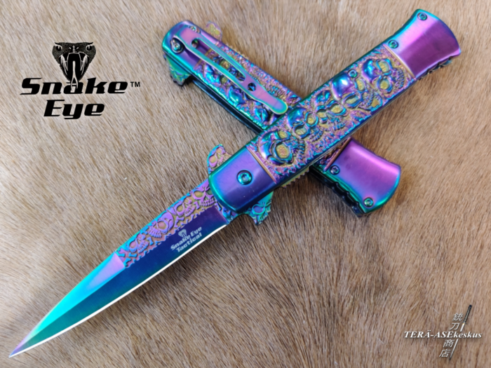 Snake Eye Titanium Skull A/O Linerlock folding knife