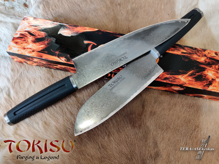 Tokisu Damascus Gyuto ja Santoku keittiöveitsi